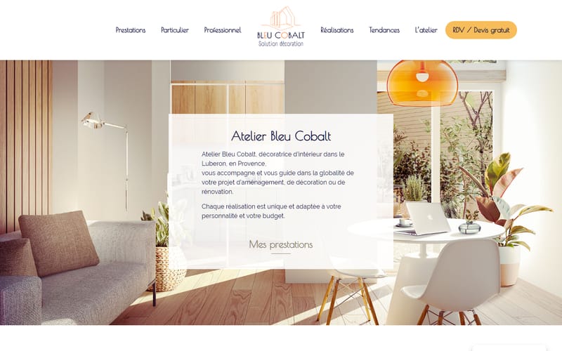 Page d'accueil de atelierbleucobalt.com