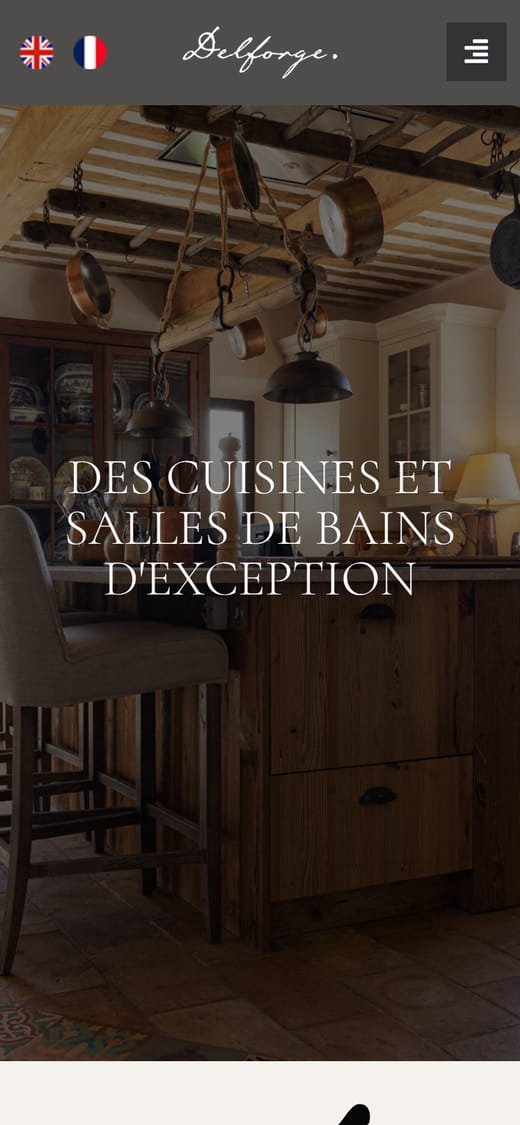 Page d'accueil de delforge-france.com sur mobile