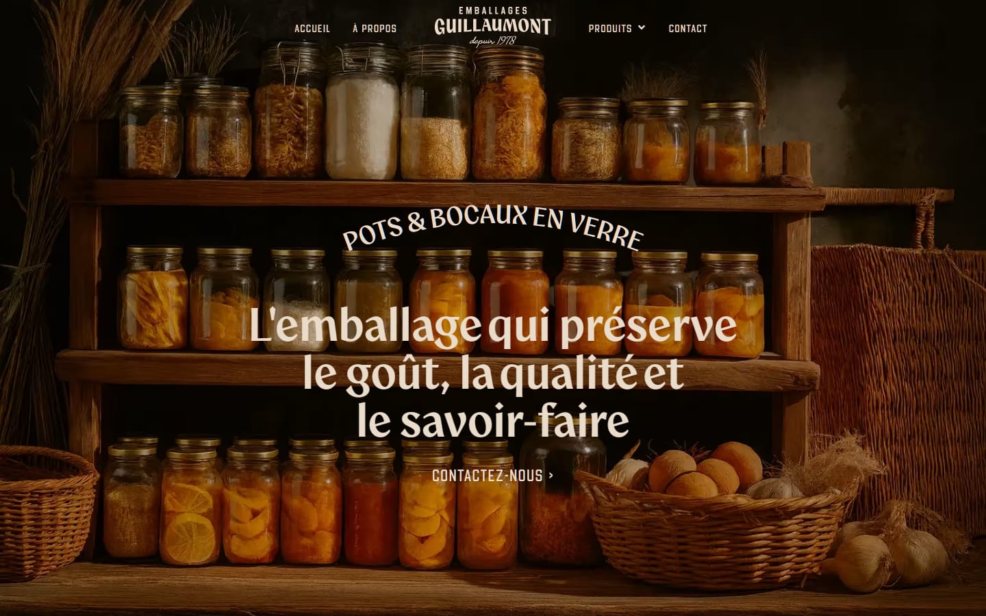 Page d'accueil de guillaumont-emballages.fr sur ordinateur