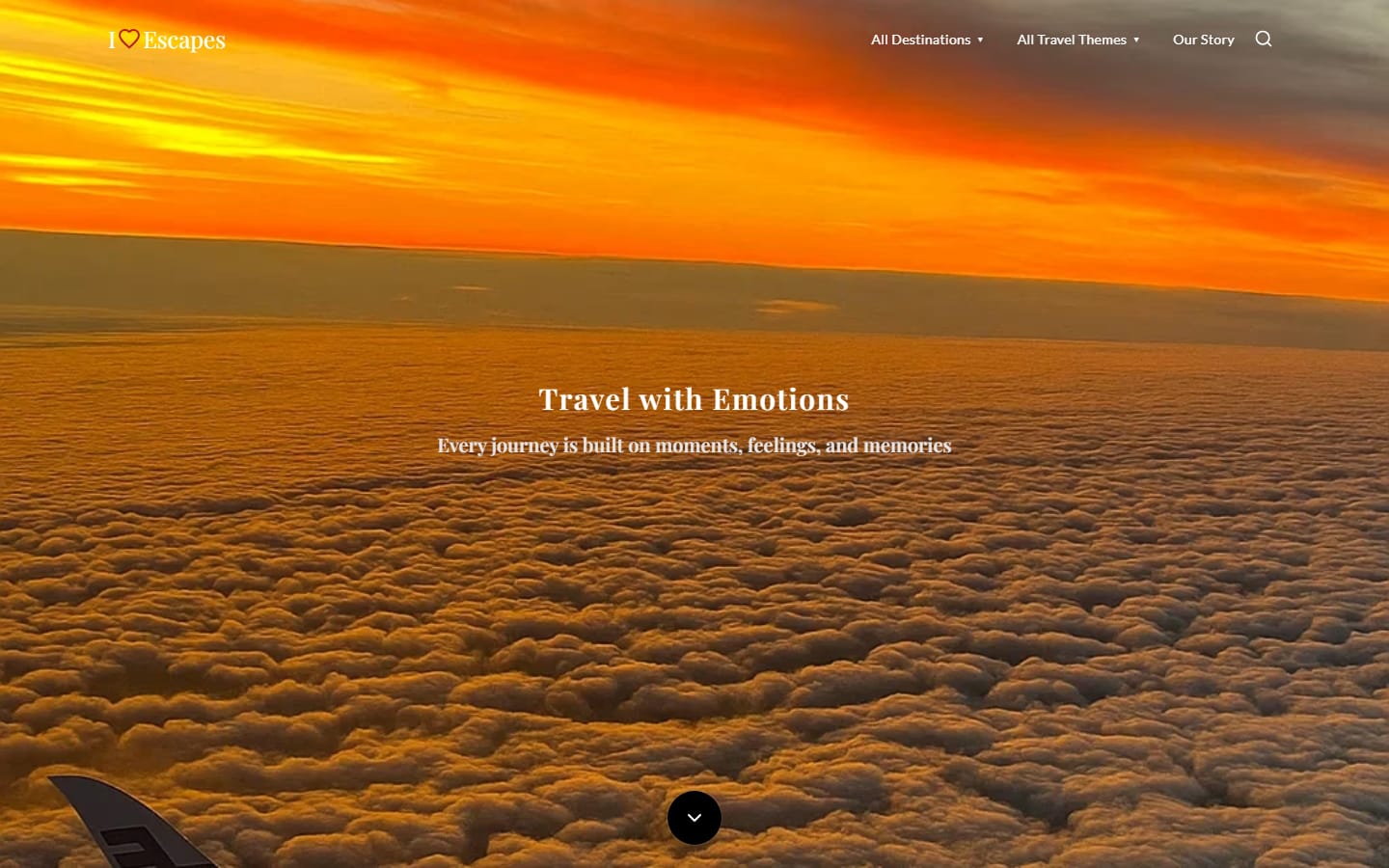 Page d'accueil de iloveescapes.com sur ordinateur