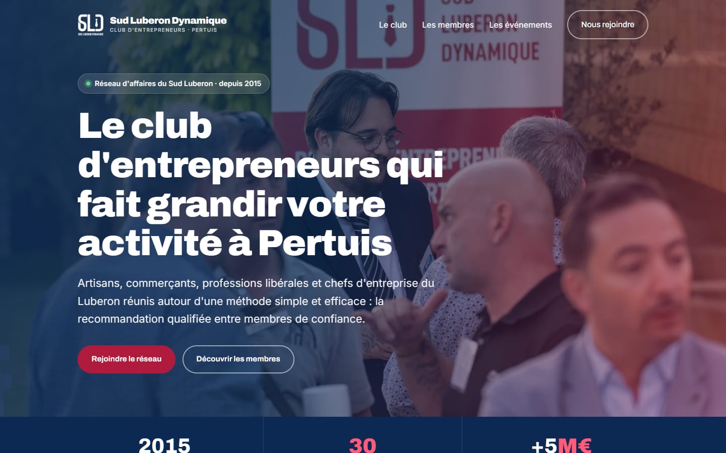 Page d'accueil de sudluberondynamique.fr sur ordinateur